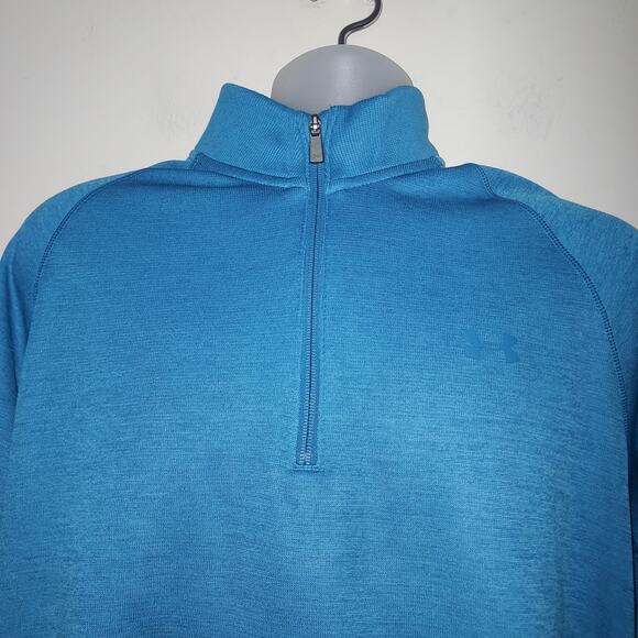 Under Armour Men's Pullover XL Storm Coldgear 1/4 Zip Fleece Sweater Blue - Picture 2 of 8